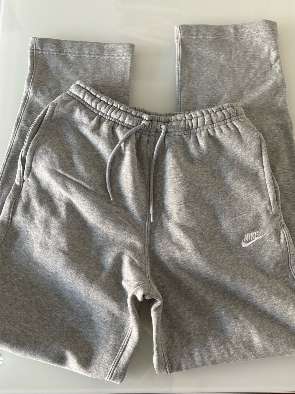 Nike Grey Fleece Sweat Pants with Drawstring
